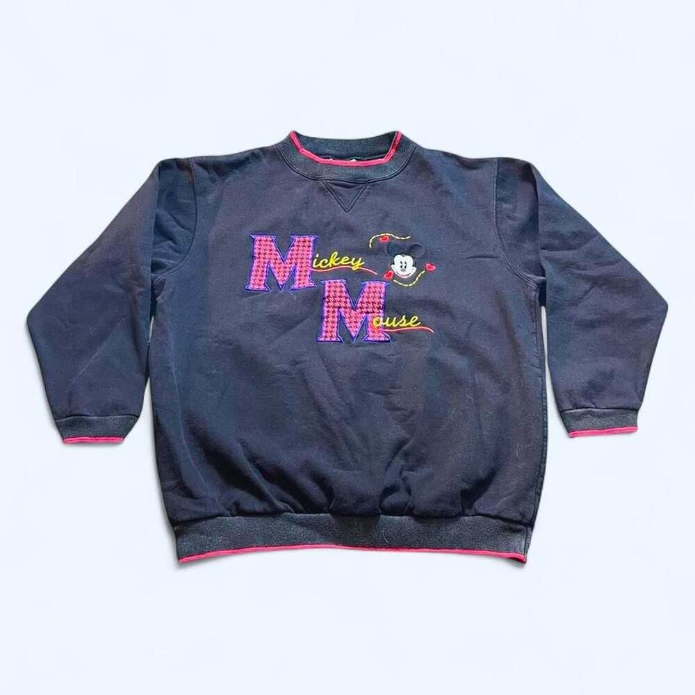 Vintage 90s Mickey & Co Disney Mickey Mouse Navy Blue Embroidered Sweatshirt